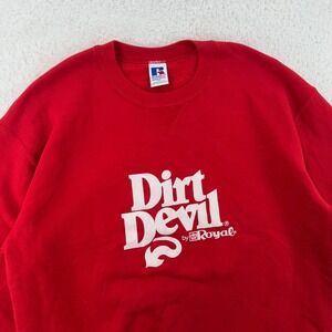 vtg DIRT DEVIL ROYAL VACUUM CLEANER CREWNECK SWEATSHIRT L russell athletic royal